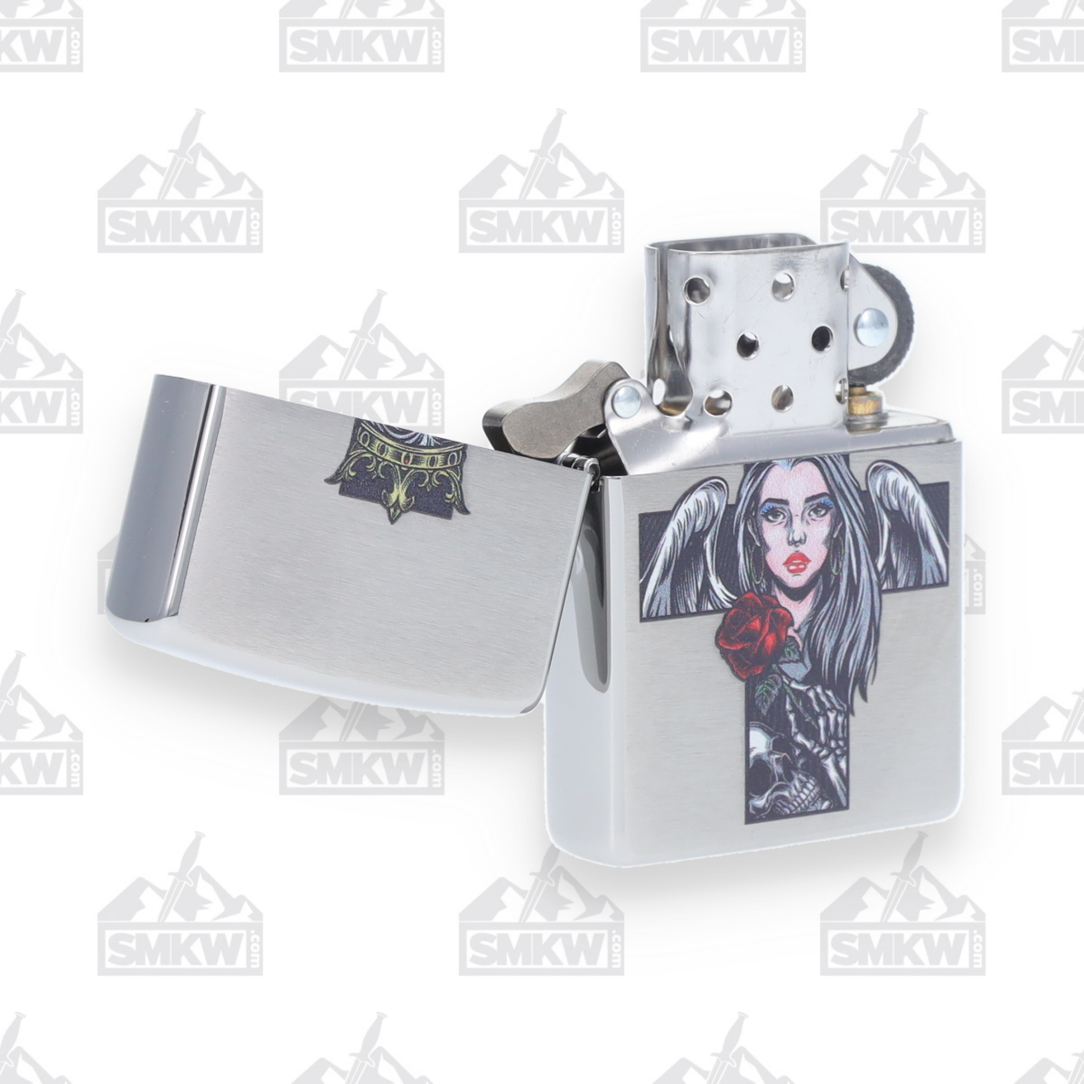 Zippo Lighter Fallen Angel Brushed Chrome ZP49262 View 5