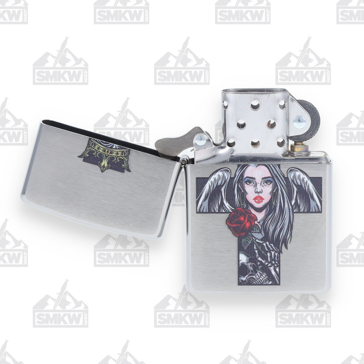 Zippo Lighter Fallen Angel Brushed Chrome ZP49262 View 4