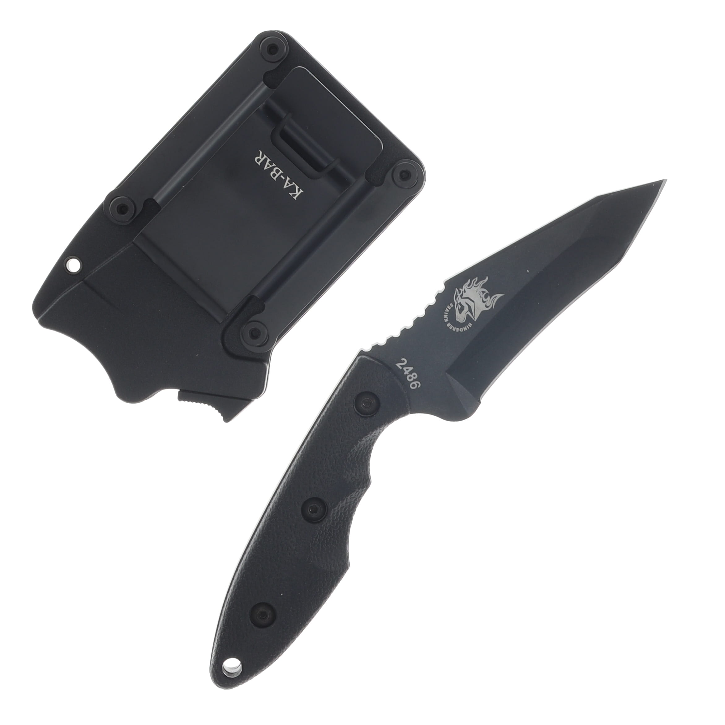 KA-BAR TDI/Hinderer Hell Fire Fixed Blade 3.56in Black Recurve