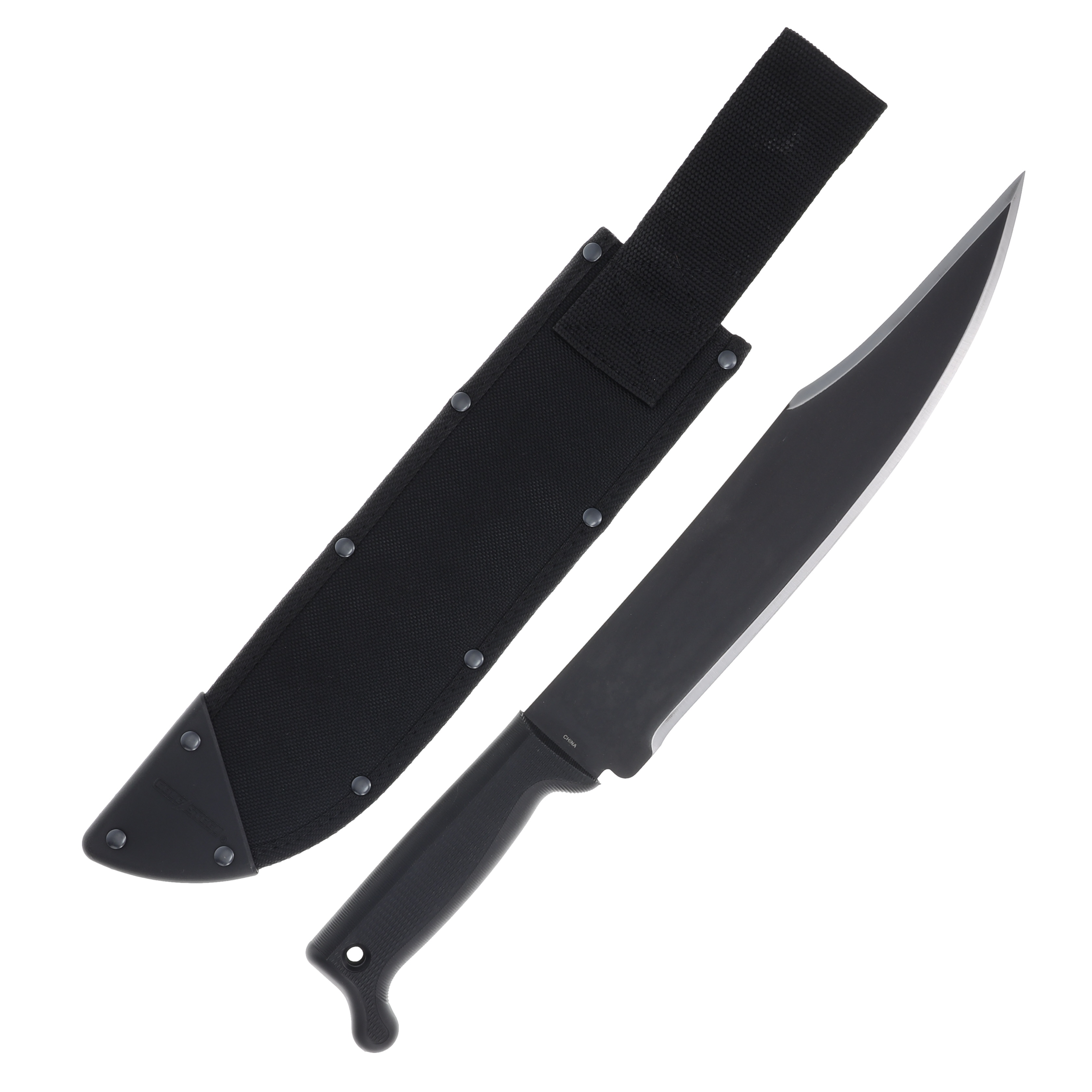 Cold Steel Bowie Machete Fixed Blade Black 12in Carbon Steel Blade CS97BWM12S View 2