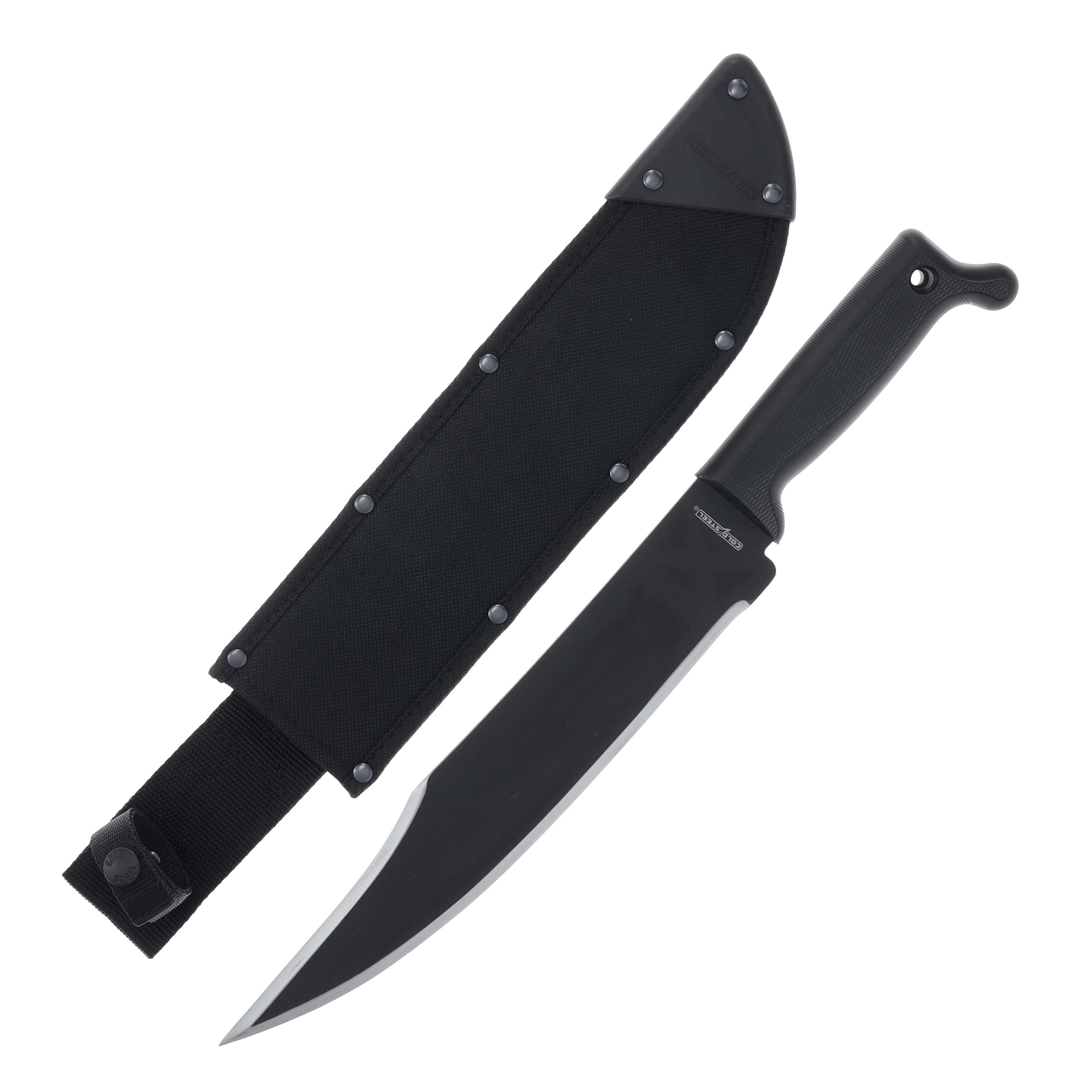 Cold Steel Bowie Machete Fixed Blade Black 12in Carbon Steel Blade CS97BWM12S View 1