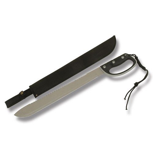 Rite Edge D Guard Machete 18in Sawback Plain Edge Gray Nylon Sheath 926813 View 1