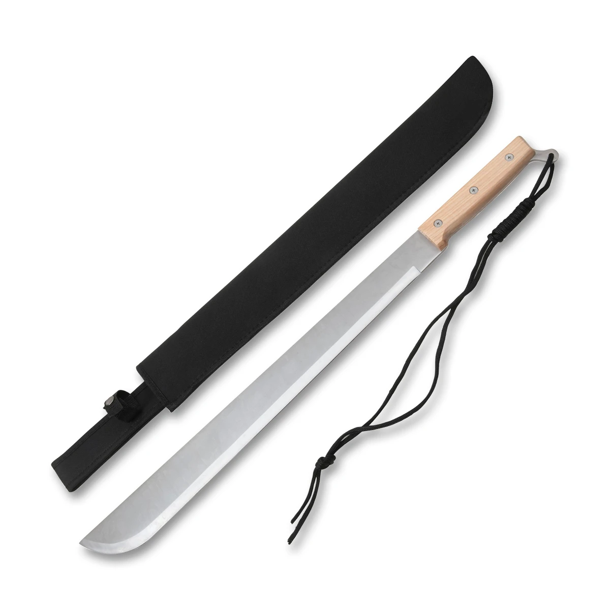 SZCO Supplies Lanyard Machete 26.75in Wood Handle Fixed Satin Blade 926820 View 1