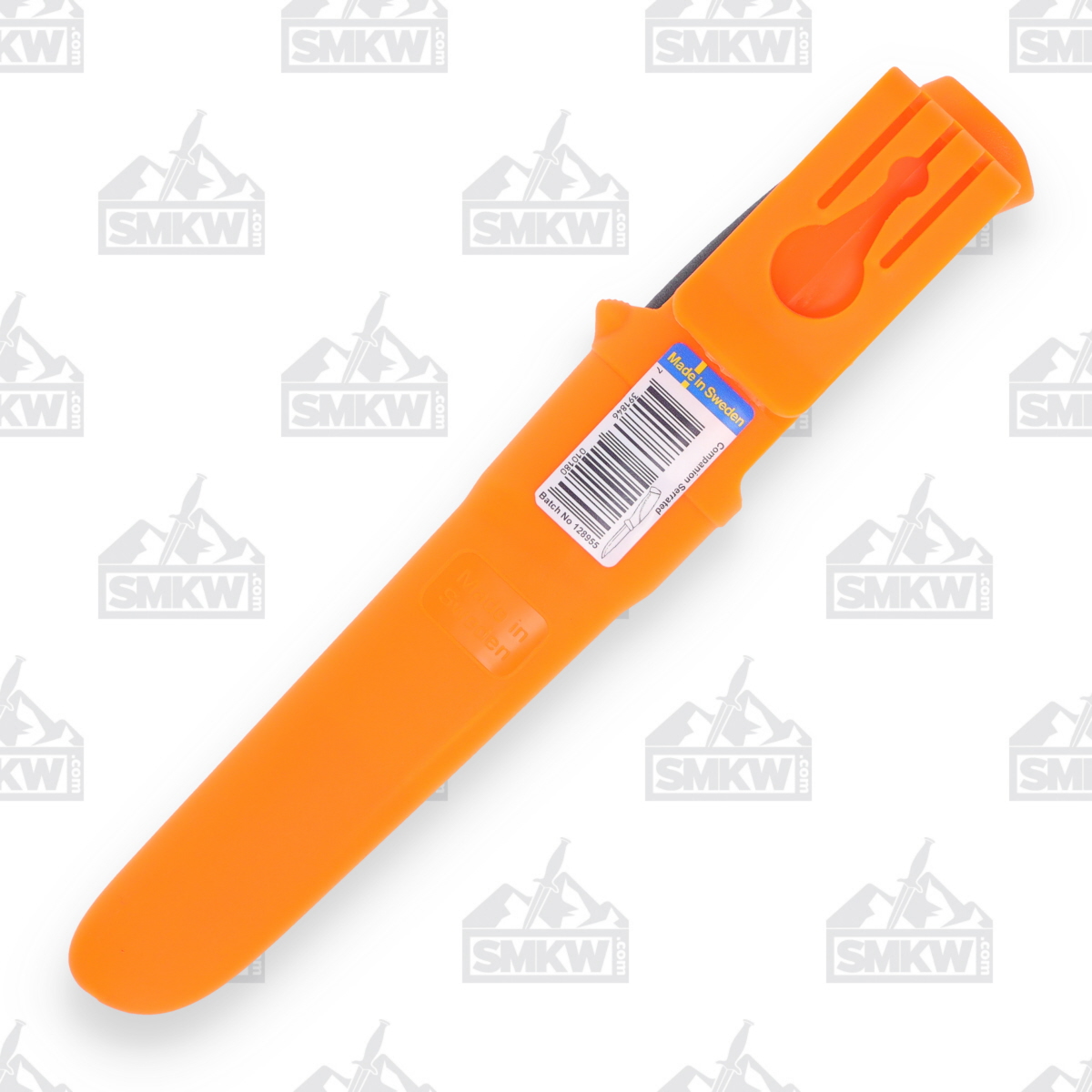 Morakniv Companion Fixed Blade Knife Orange and Black Partially Serrated FS11829 View 4