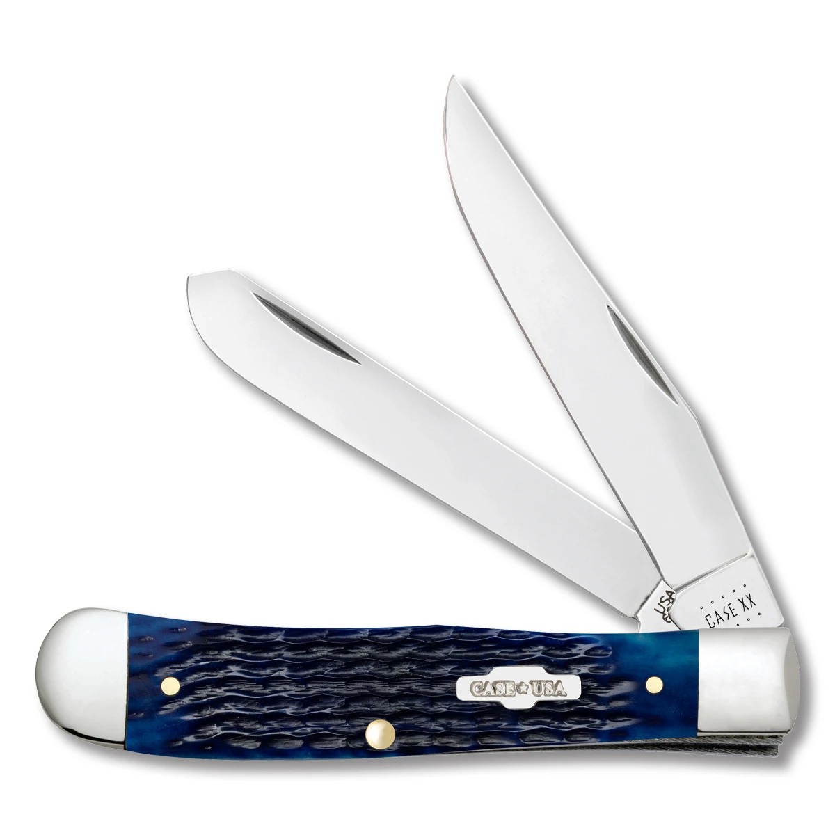 Case XX Trapper Folding Knife Navy Blue Rogers Jigged Bone CA2800 View 1