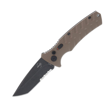Boker Plus Out-the-Side Automatic Knife Coyote Brown D2 Tanto View 1