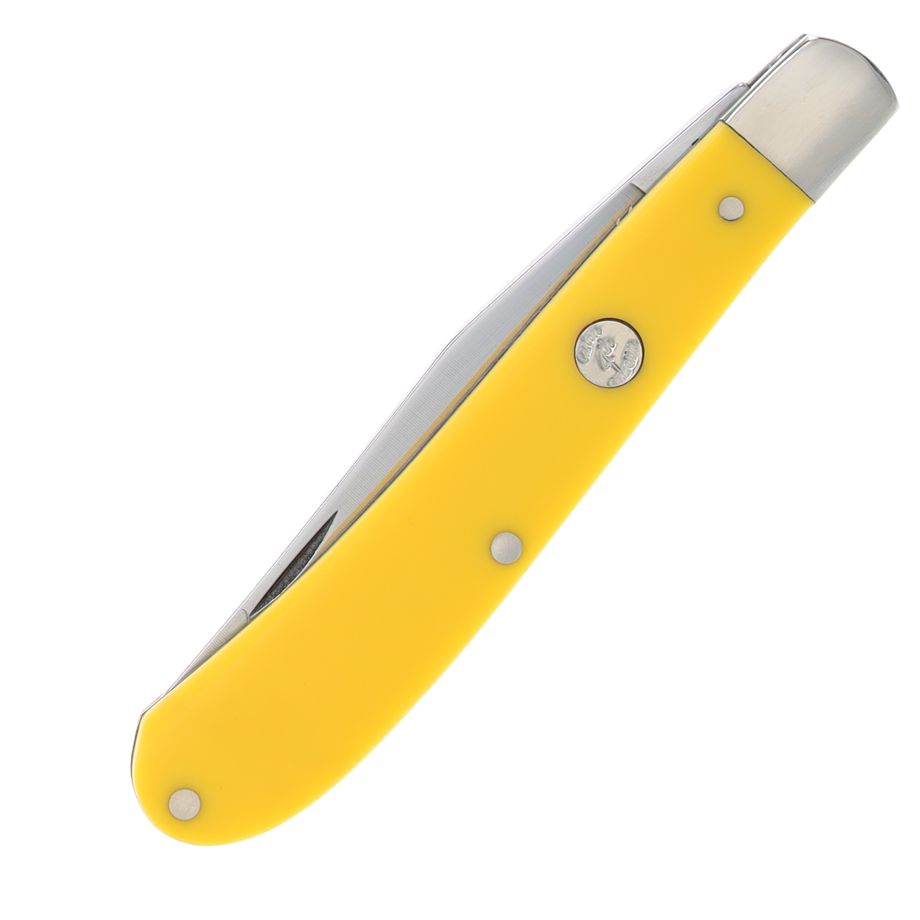 Bear & Son One Blade Carbon Steel Yellow Delrin Slimline Trapper BRC3148 View 3