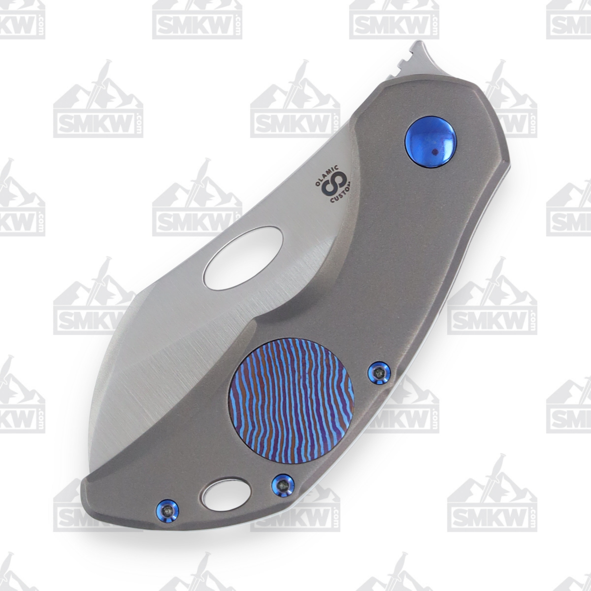 Olamic Busker Largo Folding Knife 2.37in Plain EdgeLight Blasted Ti Mascus B646L View 6