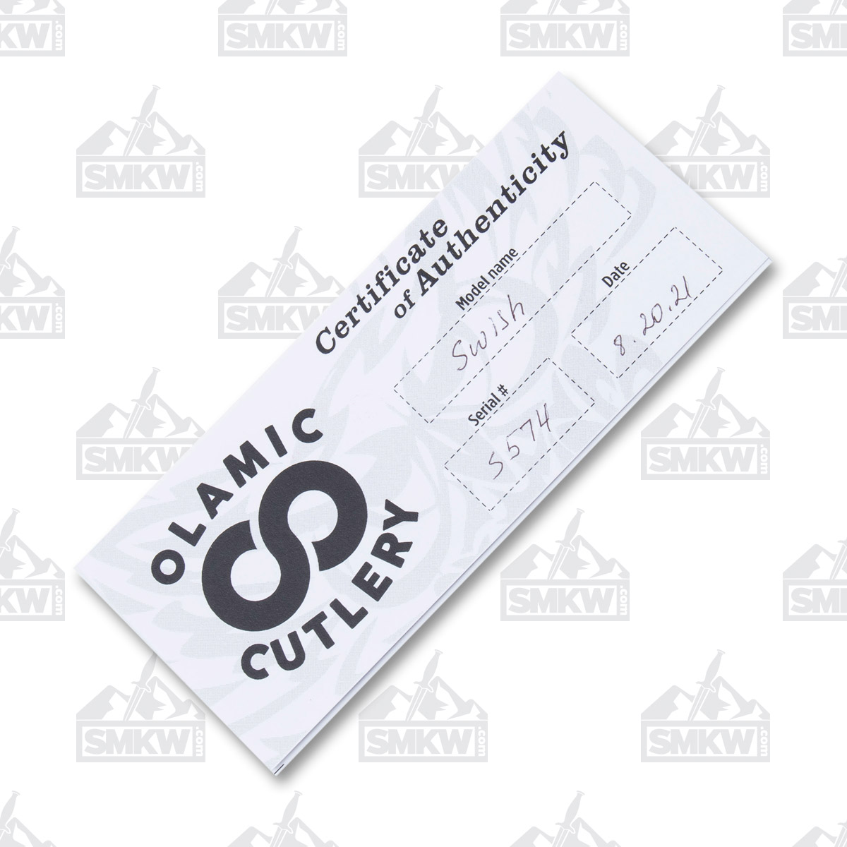Olamic Swish Slicer Folding Knife 574-S Light Blast Titanium with Fedokume Inlay S574 View 11