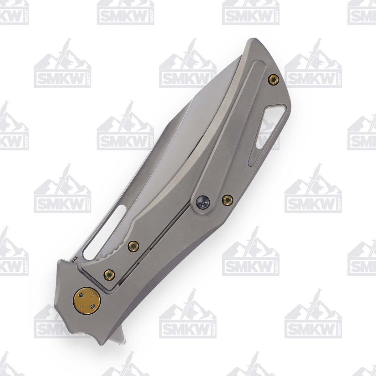 Olamic Swish Slicer Folding Knife 574-S Light Blast Titanium with Fedokume Inlay S574 View 6