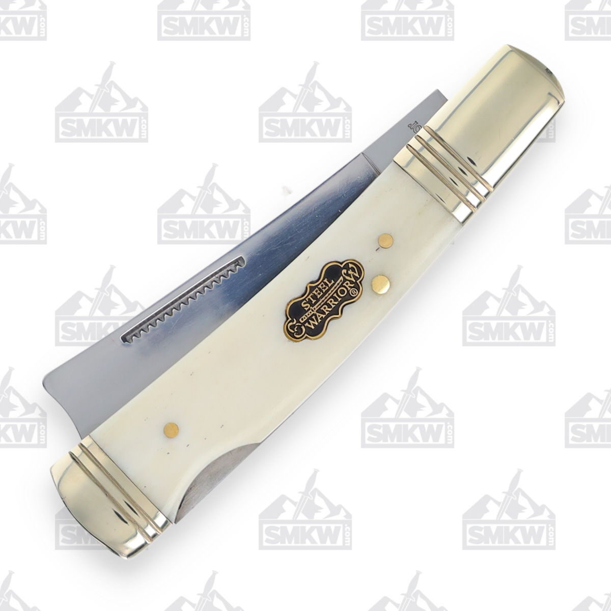 Frost Steel Warrior Razor Lockback Folding Knife White Smooth Bone FRSW034WSB View 3
