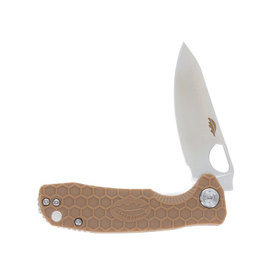 Honey Badger Knives Small Leaf Folding Knife Tan FRN 2.81in Satin Blade HB1309 View 6