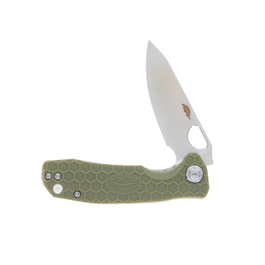 Honey Badger Knives Small Leaf Folding Knife Green FRN 2.81in Satin Blade HB1310 View 6