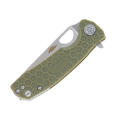 Honey Badger Knives Small Leaf Folding Knife Green FRN 2.81in Satin Blade HB1310 View 8
