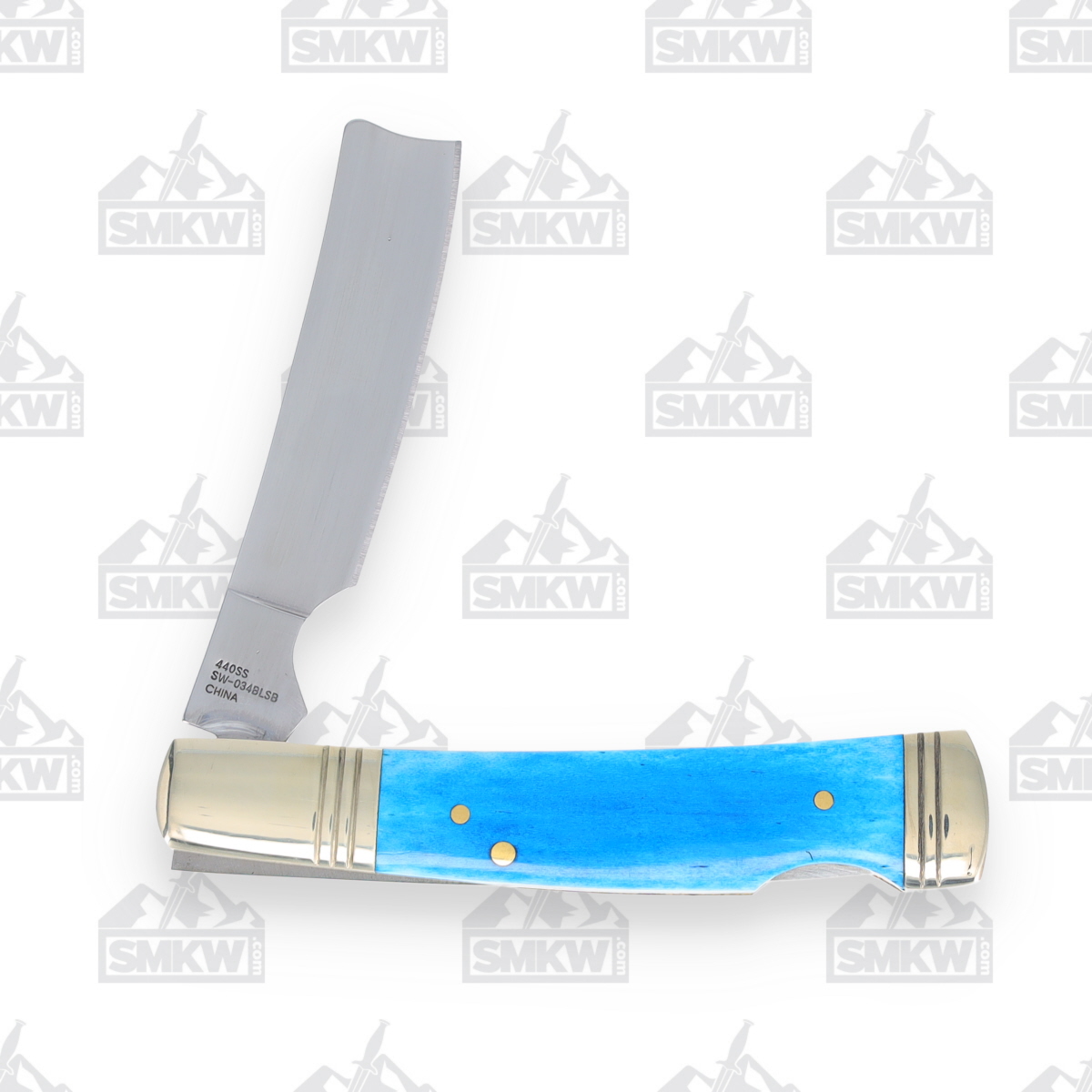 Frost Steel Warrior Razor Lockback Blue Smooth Bone FRSW034BLSB View 2