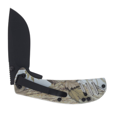 Frost Cutlery Spring-Assisted Linerlock Folding Knife Camo 2.88in Black Drop Point View 6