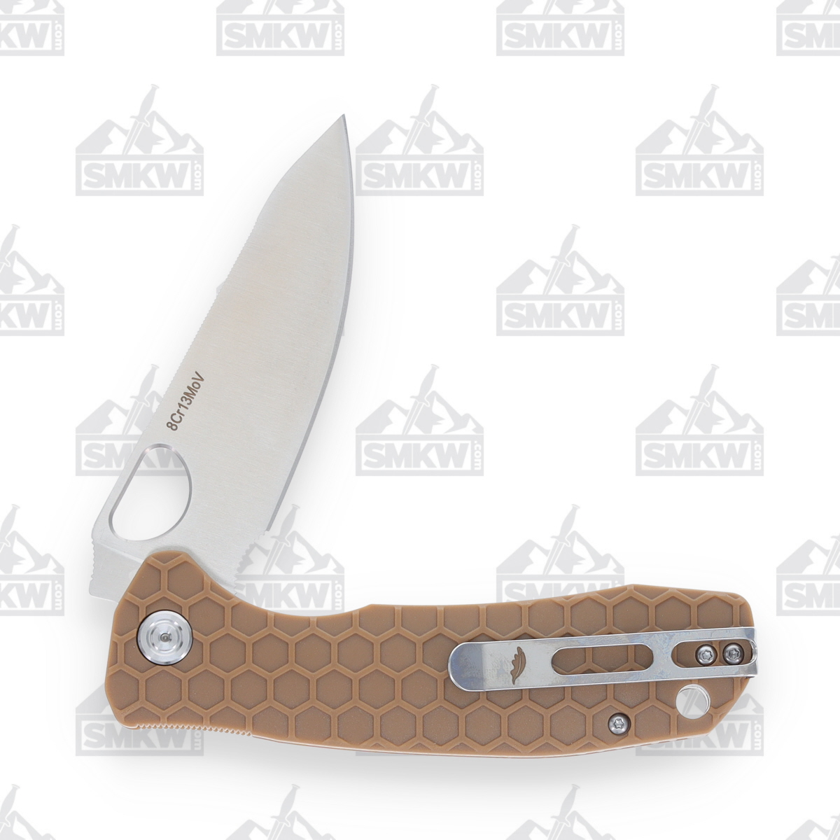 Honey Badger Large Leaf Flipper Folding Knife 8CR13MoV/Tan HB1289 View 5