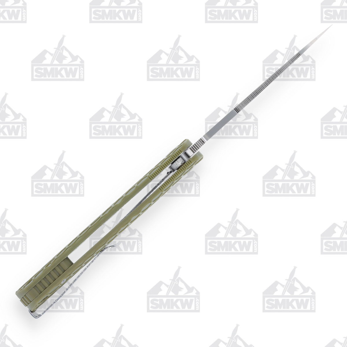 Honey Badger Large Leaf Knife Green 3.63in Plain Satin Blade HB1290 View 8