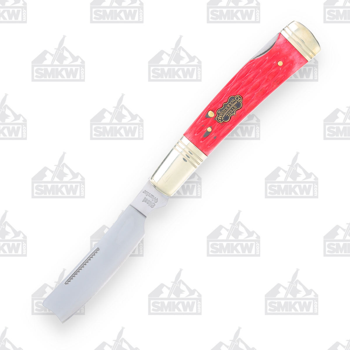 Frost Steel Warrior Razor Lockback Folding Knife Red Creekside Jigged Bone FRSW034DRCS View 3