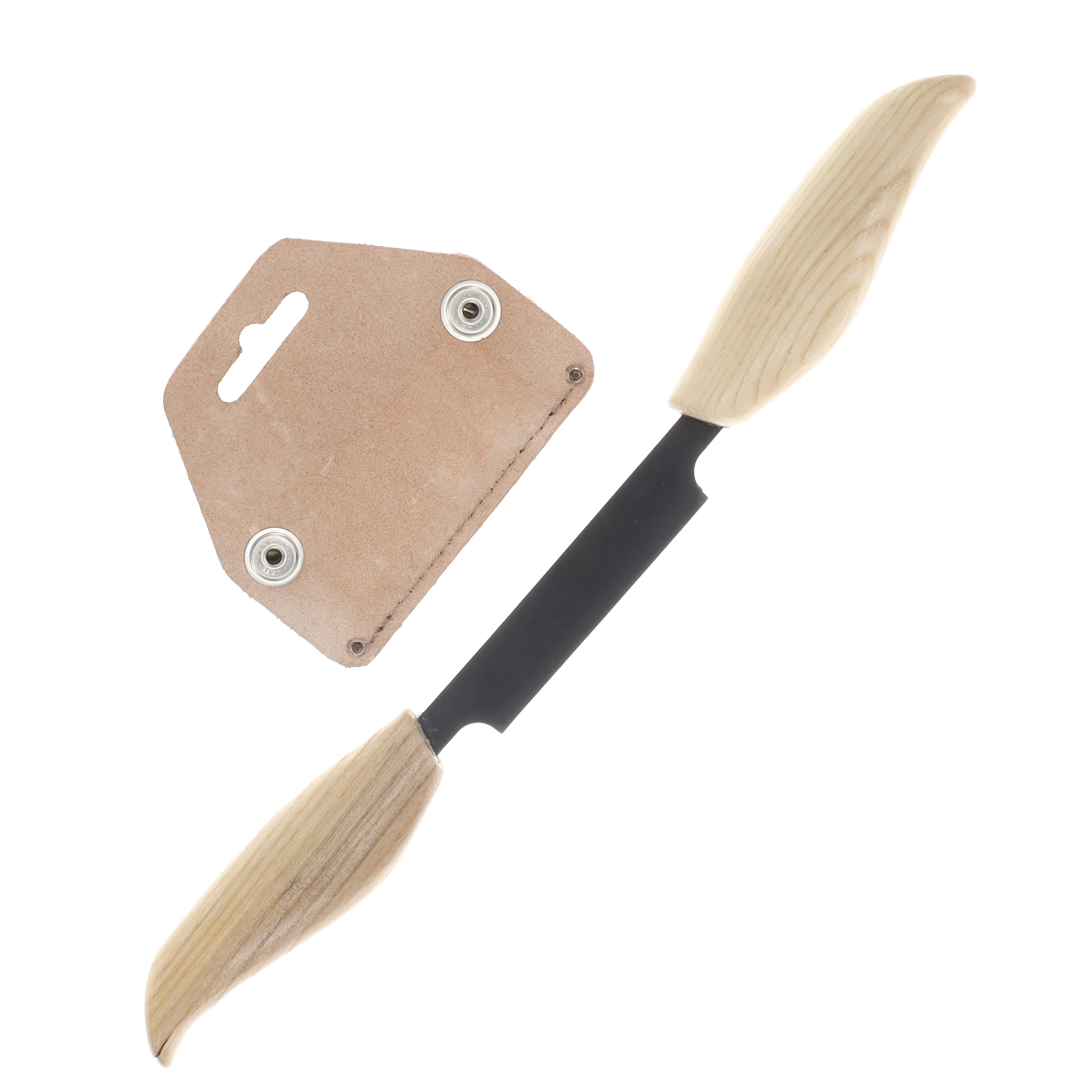 Flexcut 3-inch Flexible Draw Knife w/ Leather Sheath (Ash, Carbon Steel) FTKN25 View 2