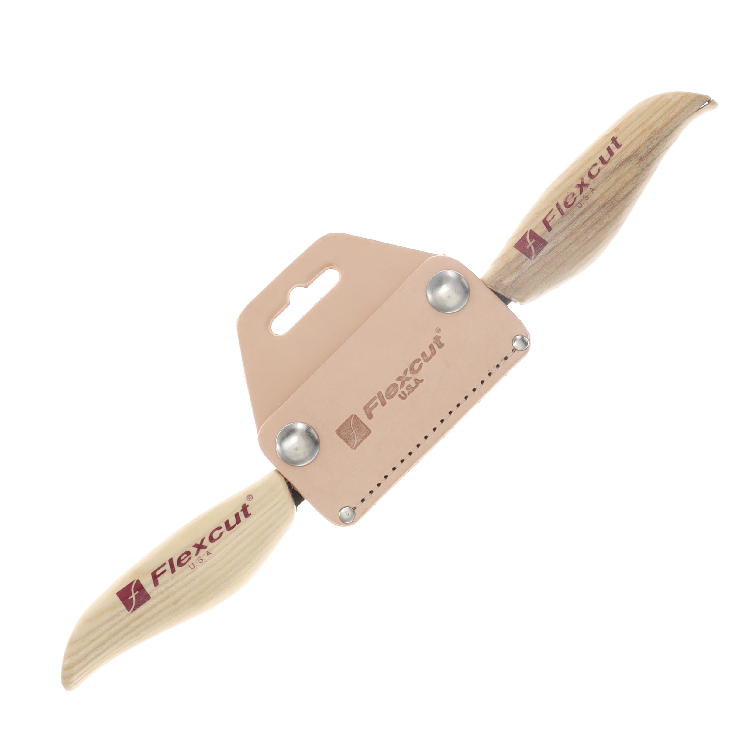 Flexcut 3-inch Flexible Draw Knife w/ Leather Sheath (Ash, Carbon Steel) FTKN25 View 5