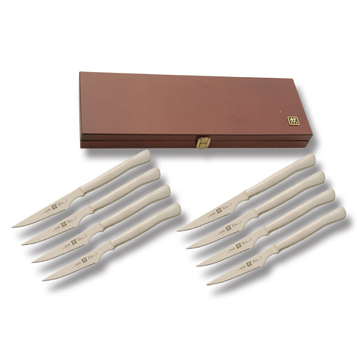 Henckels TWIN 8pc Stainless Steel Steak Knife Set with Wood Presentation Box 1024334 View 1