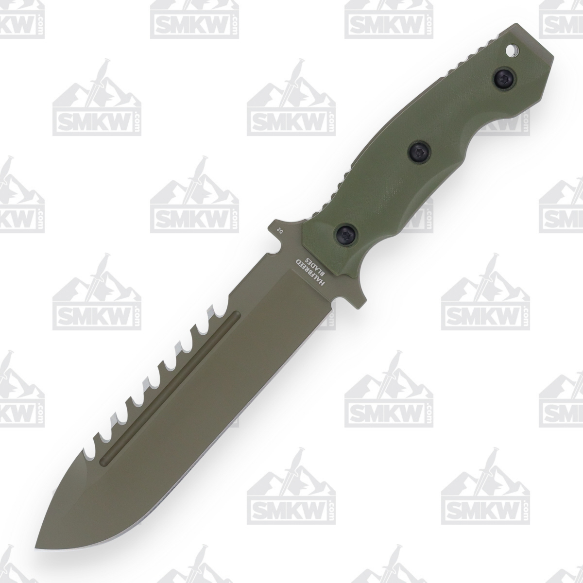 Halfbreed Large Survival Knife Ranger Green 6.89in Plain Ranger Green Modified Spear Point LSK01OD View 2