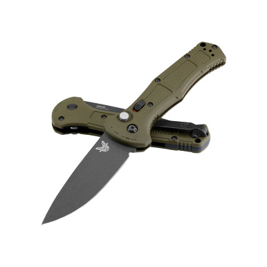 Benchmade 9070BK1 Claymore Auto Knife Ranger Green 3.6in Black Plain Drop Point Blade AUBM9070BK1 View 4