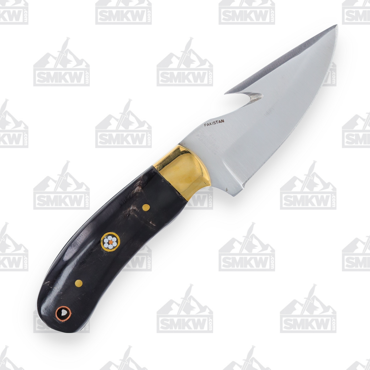 Frost Whitetail Cutlery Guthook Hunter Fixed Blade Buffalo Horn Handle FRWT1123 View 2