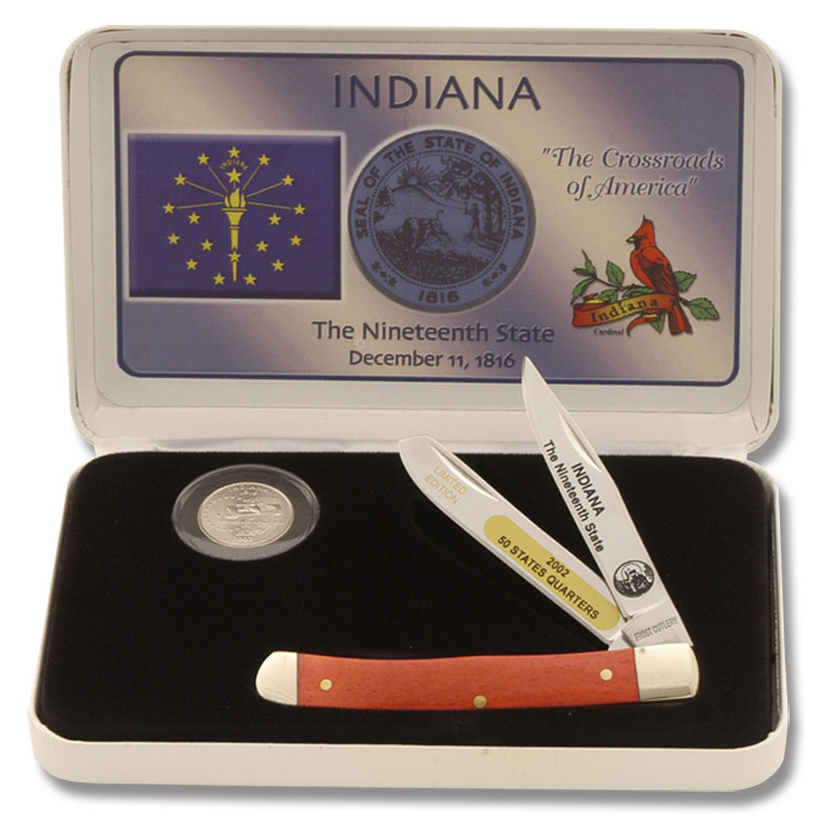 Frost Cutlery Indiana State Quarter & Trapper Collector Set FR312IN View 1