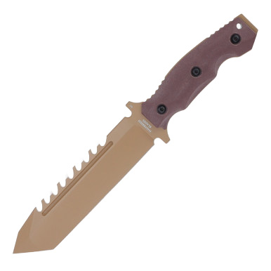 Halfbreed Large Survival Knife Dark Earth 6.89in Plain Teflon Dark Earth Tanto LSK02DE View 3