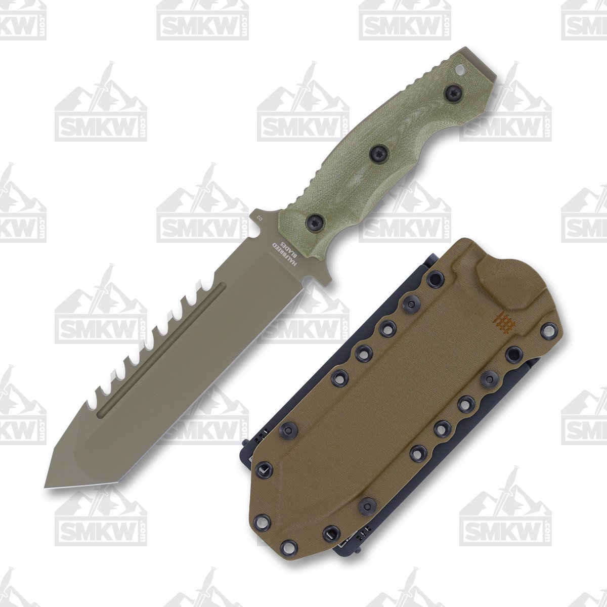Halfbreed Large Survival Knife Ranger Green 6.89in Plain Ranger Green Tanto LSK02OD View 1