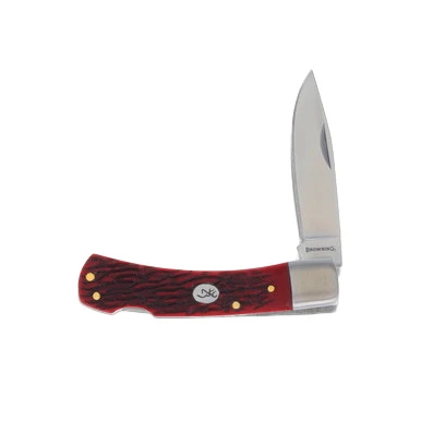 Browning Red Jigged Bone Lockback Folding Knife with Gift Tin View 5