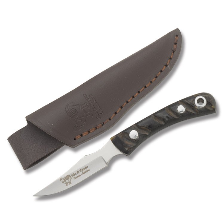 Hen & Rooster Small Ram's Horn Hunter Fixed Blade Knife HR5025RH View 1