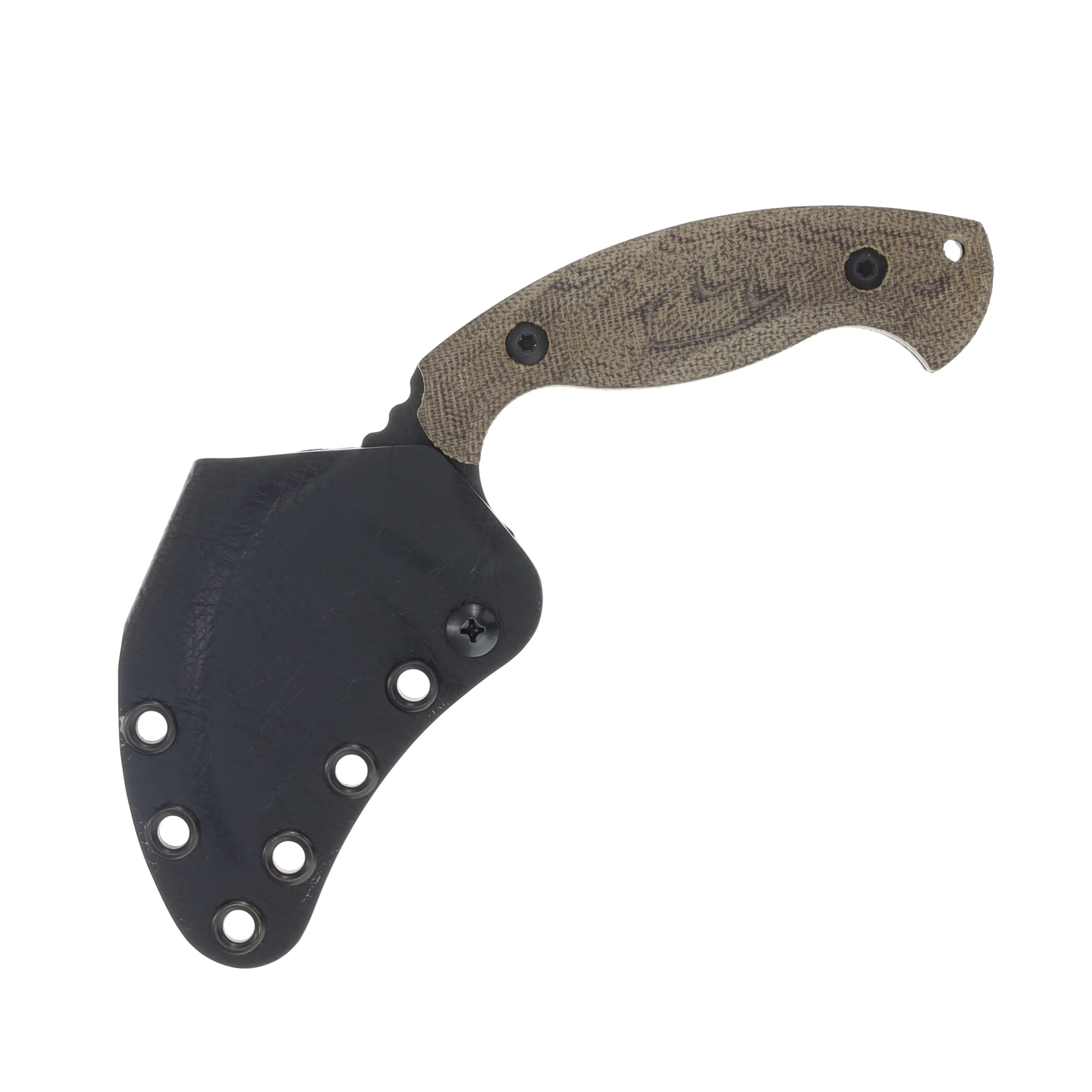 Toor Knives Karsumba Fixed Blade Green Burlap Micarta 2.5in Black Blade KARSUMBABGN View 3