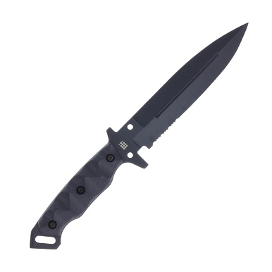 Halfbreed Medium Infantry Knife Black Partially Serrated View 3
