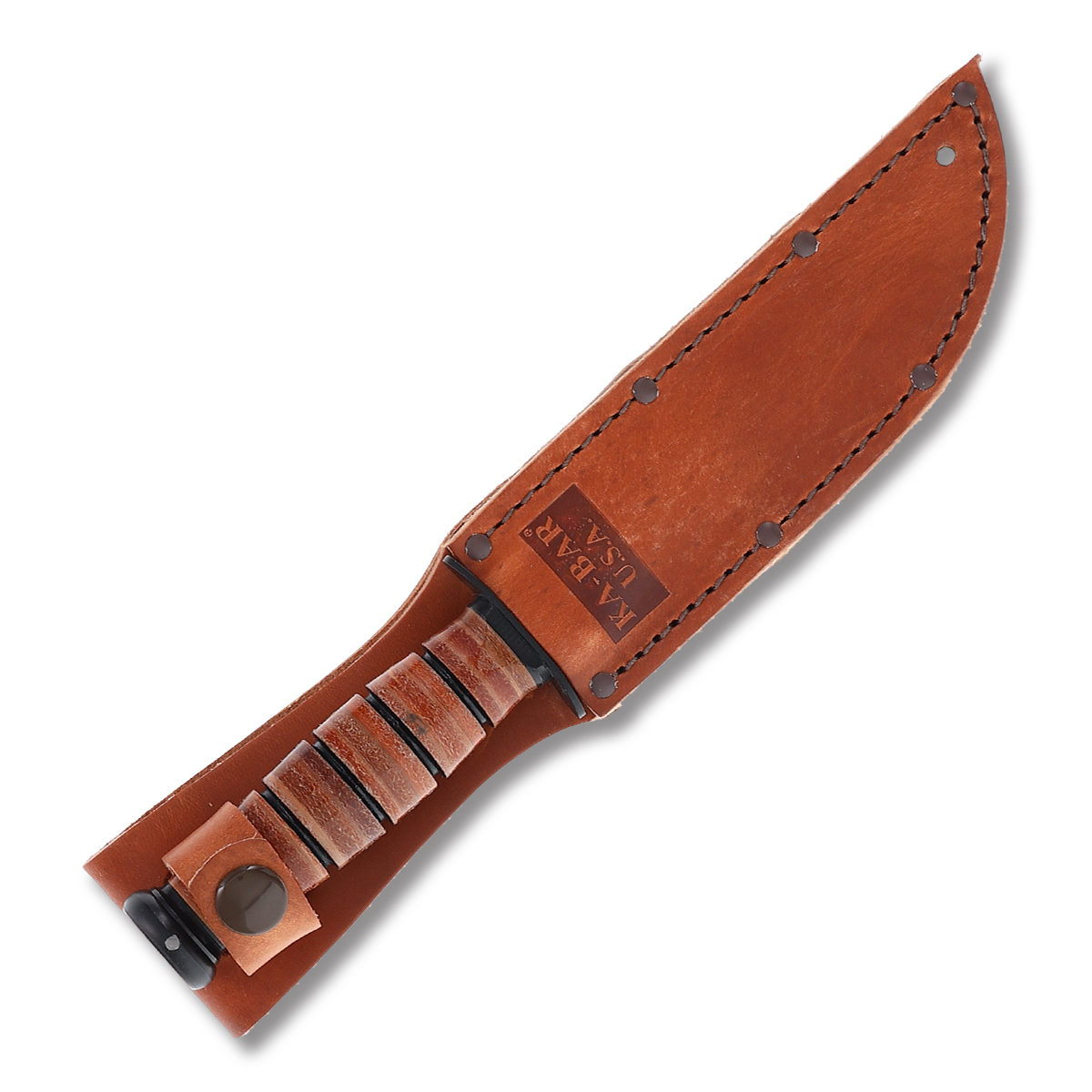 KA-BAR Short Fighting Fixed Knife Leather 5.25in 1095 Cro-Van Carbon Clip Point KA1261 View 5