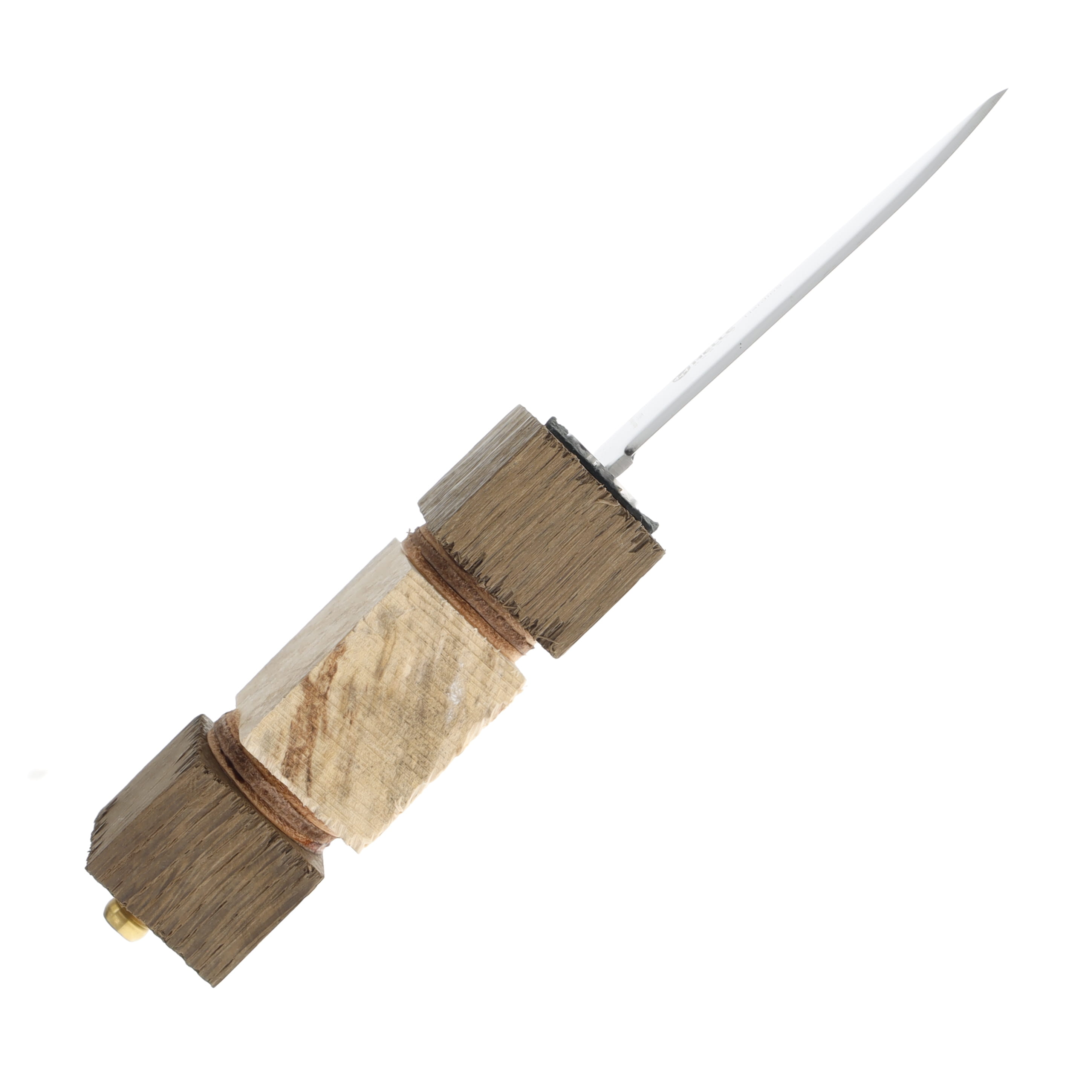 Helle Harding with Unfinished Curly Birch Wood and Stacked Leather Handle HF801 View 3