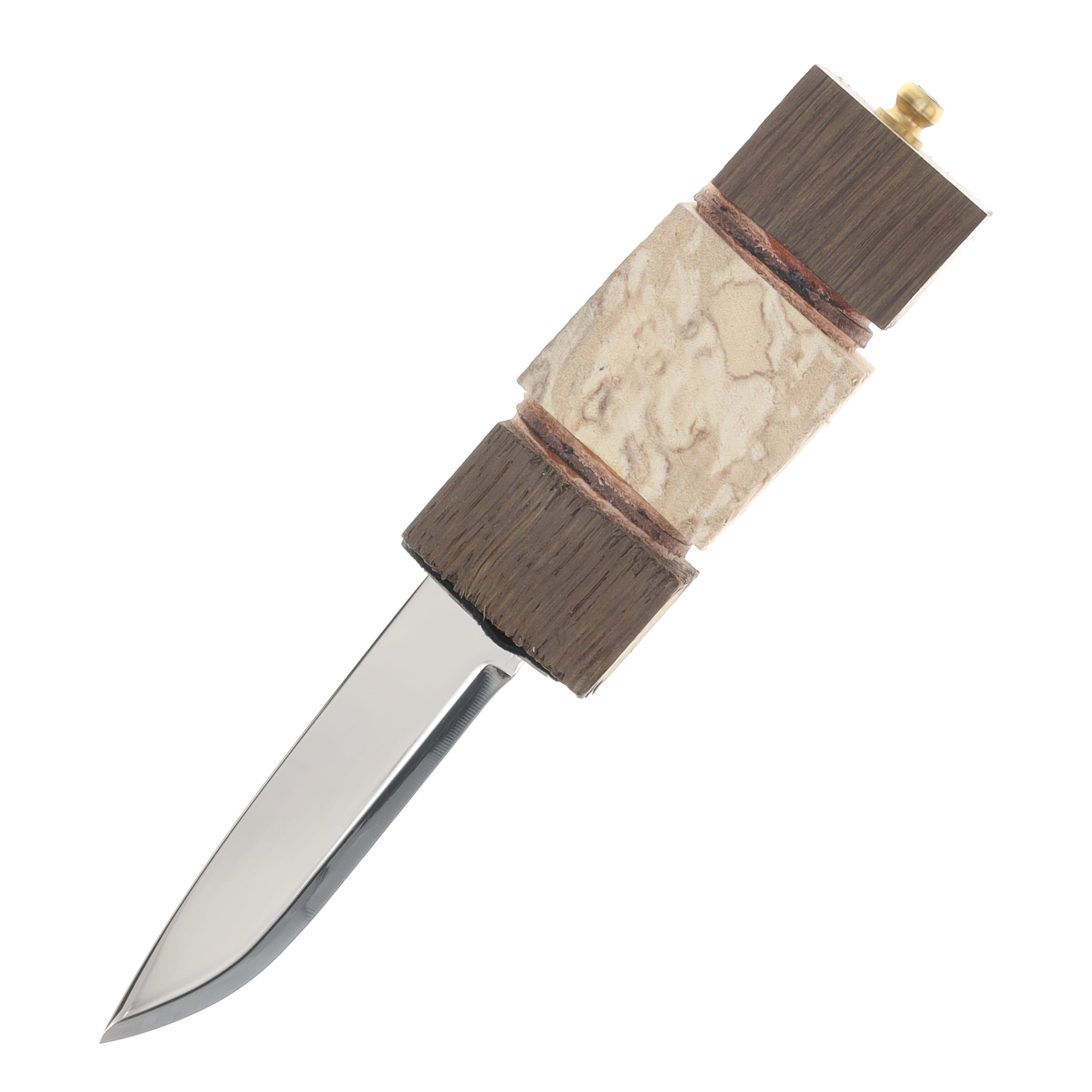 Helle Harding with Unfinished Curly Birch Wood and Stacked Leather Handle HF801 View 2