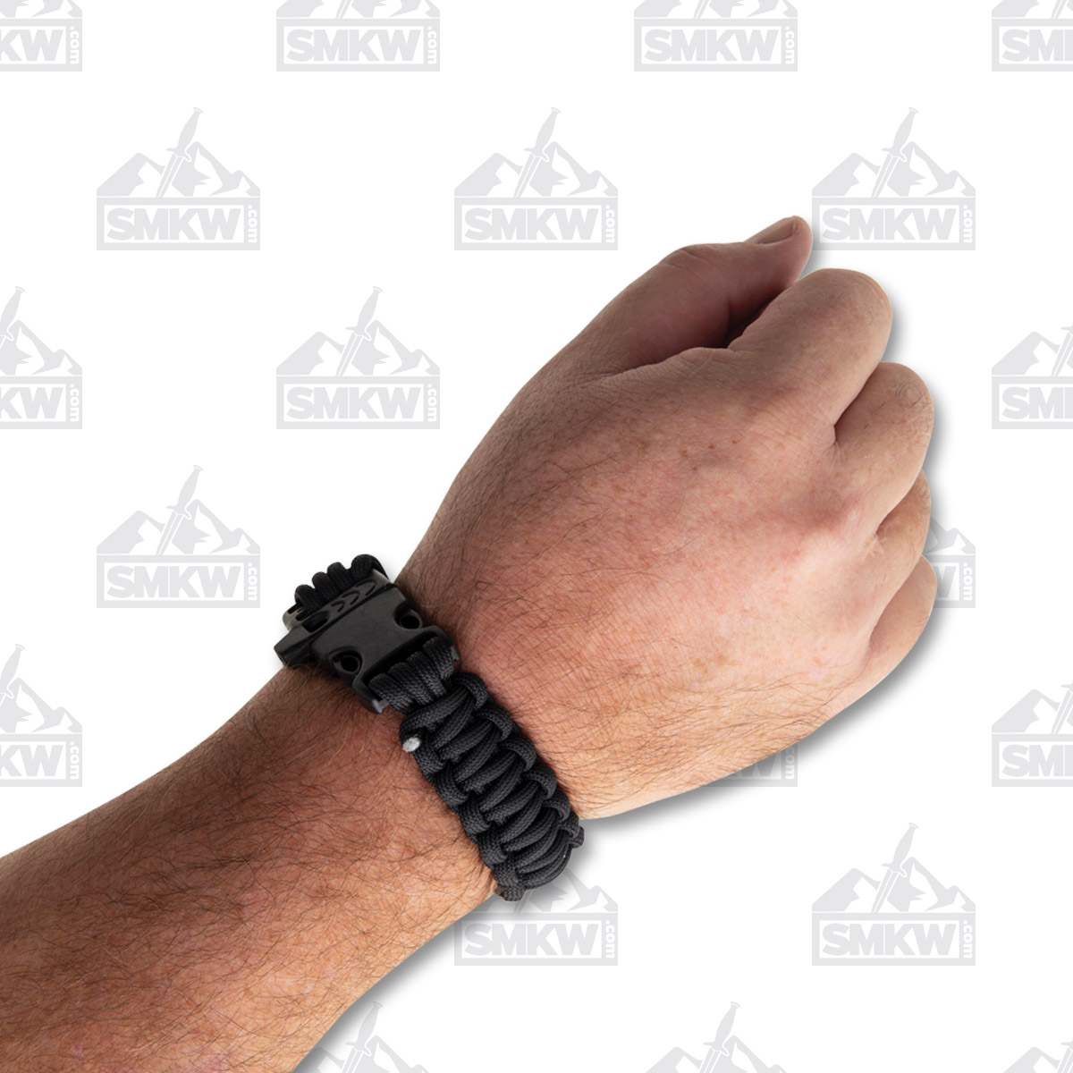 Combat Ready Survival Bracelet Black Paracord 9 Inch CBR361 View 5