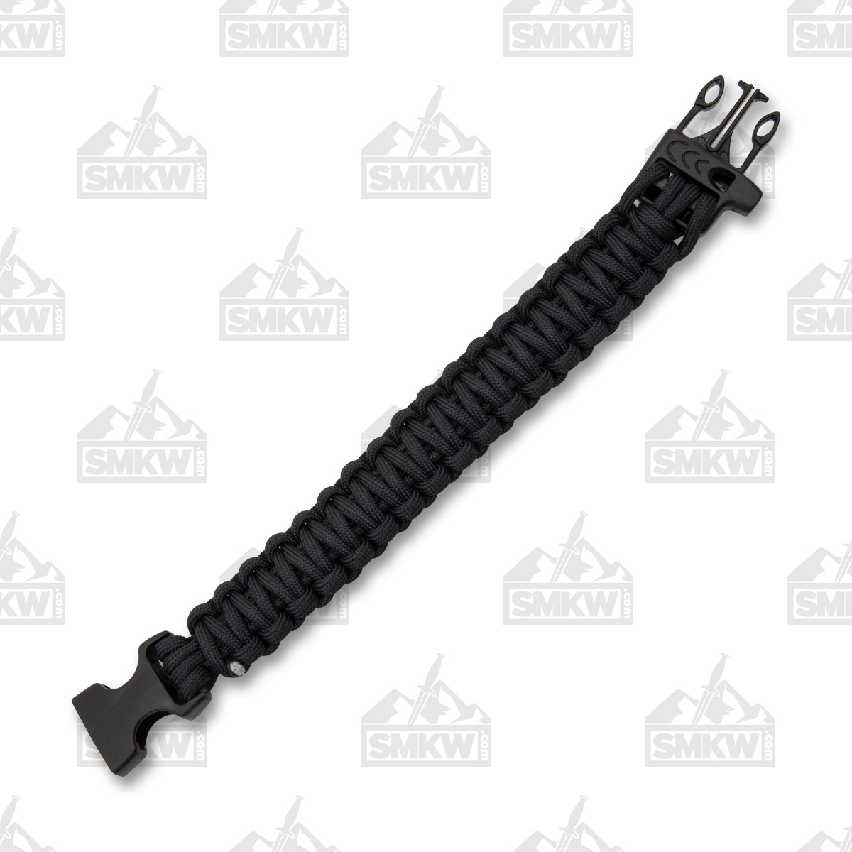 Combat Ready Survival Bracelet Black Paracord 9 Inch CBR361 View 4