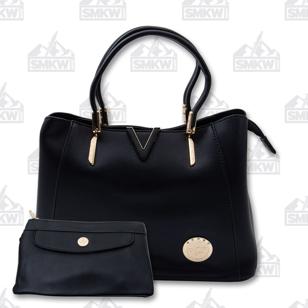 Leda's Fashions Black Valentine Purse with Clutch LPP8070BLK View 1