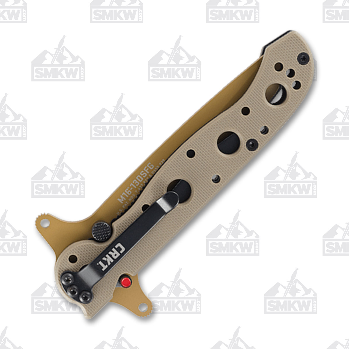 CRKT M16 Special Forces Spring-Assisted Linerlock Folding Knife (Veff Serrated | Desert Tan G-10) CRM1613DSFG View 3