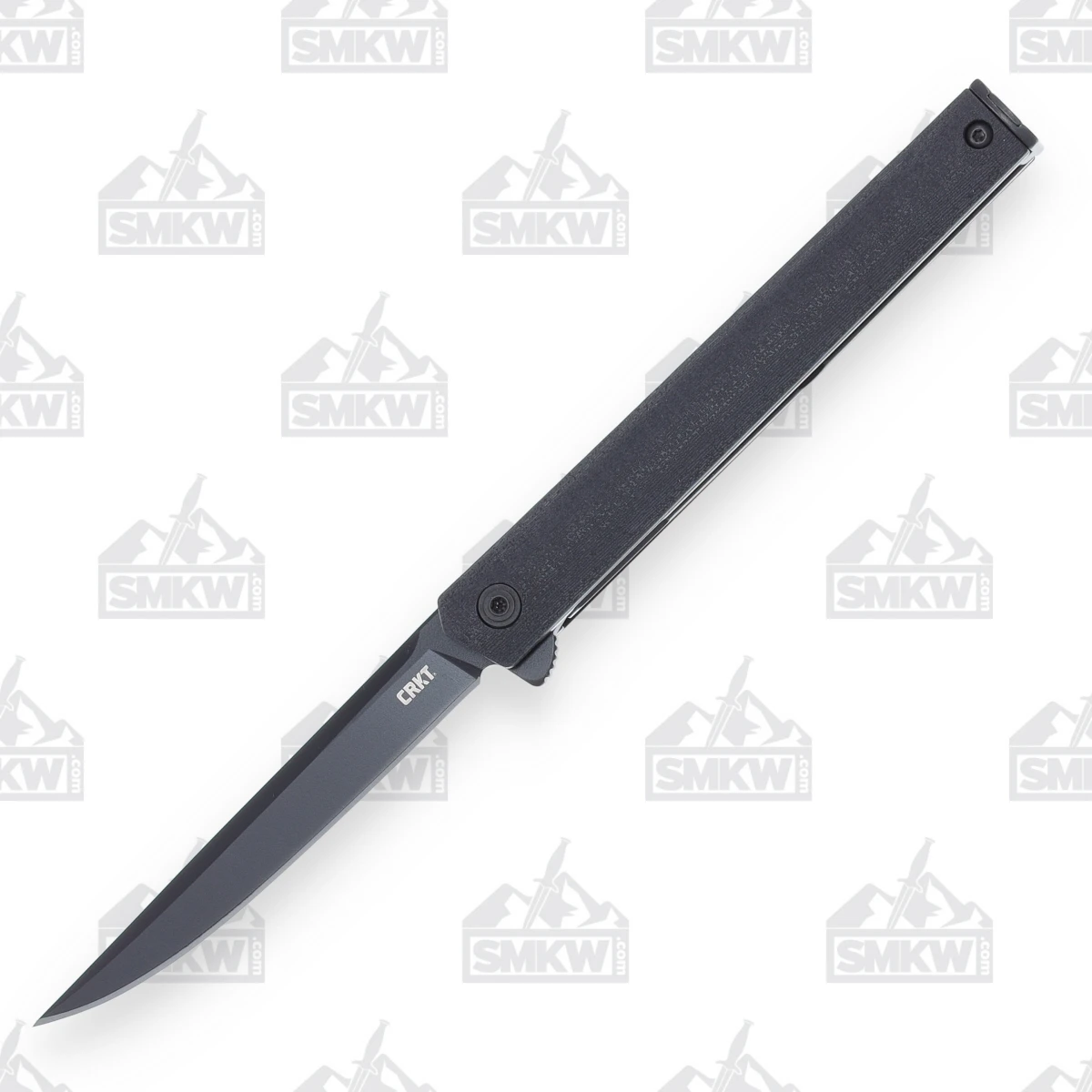 CRKT CEO Flipper Folding Knife 3.35 Inch Plain Black EDP Straight Back CR7097K View 2