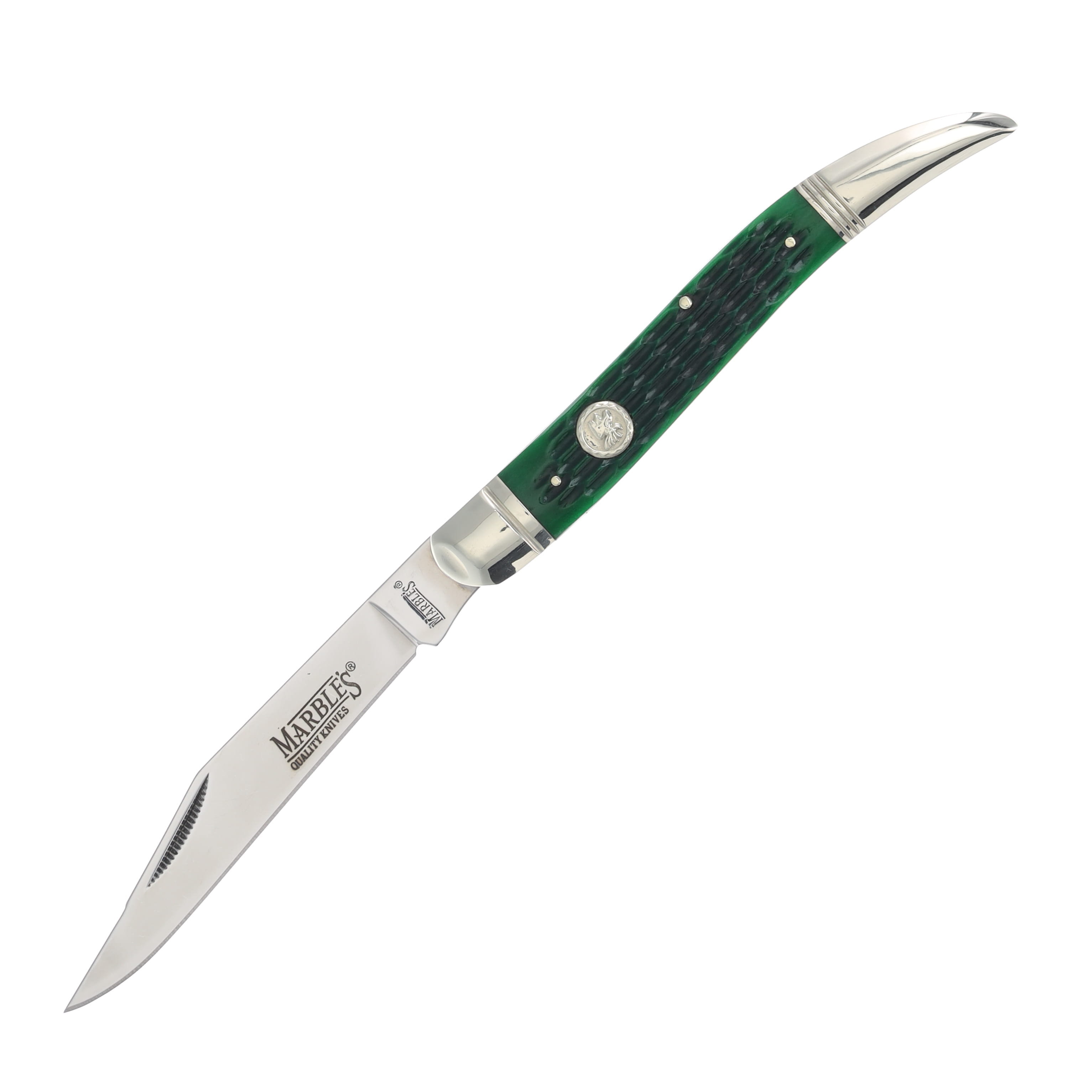 Marbles MR629 Large Toothpick Folding Knife Green Jigged Bone MR629 View 1