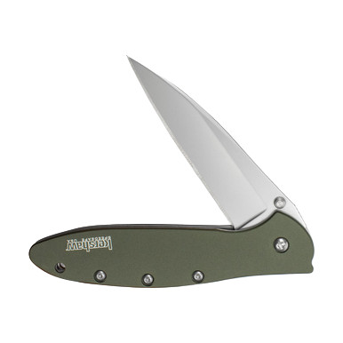 Kershaw Leek Folding Knife 3.0in Plain Edge OD Green Bead Blasted KS1660OL View 3