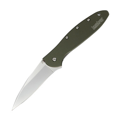 Kershaw Leek Folding Knife 3.0in Plain Edge OD Green Bead Blasted KS1660OL View 2