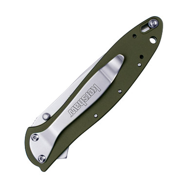 Kershaw Leek Folding Knife 3.0in Plain Edge OD Green Bead Blasted KS1660OL View 4