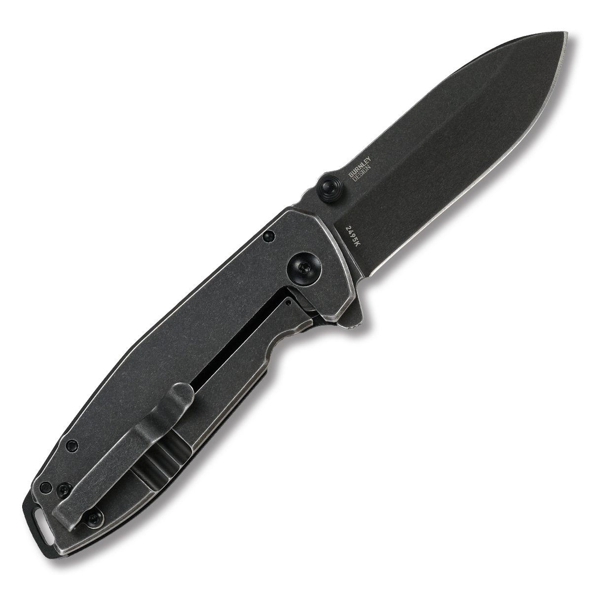 CRKT Squid XM Folding Knife 2.95 Inch Plain Black Stonewash Drop Point CR2495K View 2