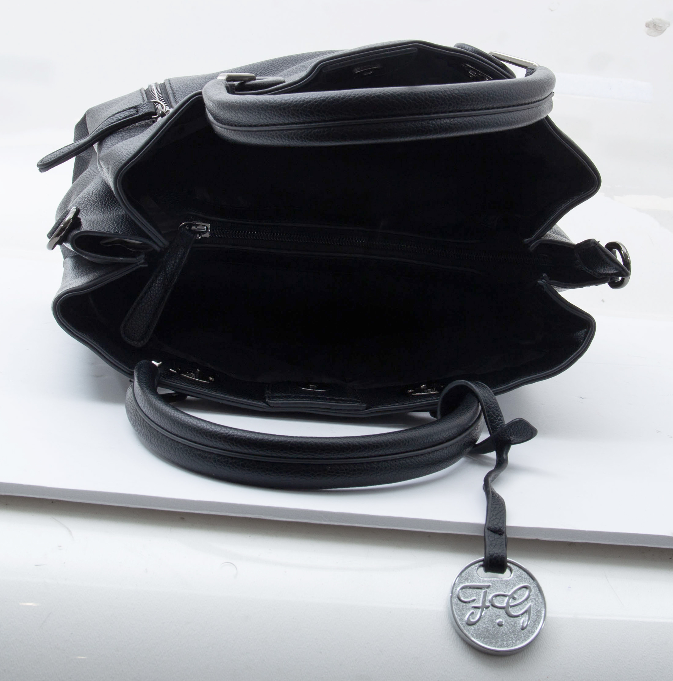 FabiGun Concealed Carry Bag Purse Black Leather FAB8238BK View 5